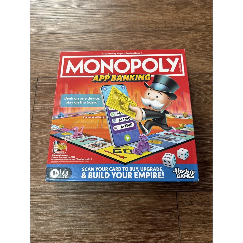 Hasbro Games Monopoly App Banking Edition Ages 8+ 2-6 Players - New & Sealed